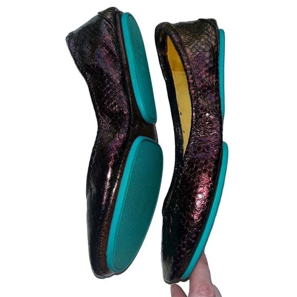 Custom Tieks Metallic Python Ballet Flats Maroon Pink Color Shift Size 7 - Picture 3 of 11